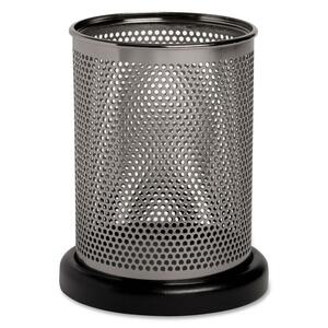 Rolodex Distinctions Jumbo Base Pencil Holder - Wood, Steel - Black, Gunmetal