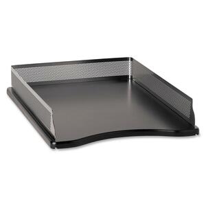 Rolodex Distinctions Legal/Letter Tray - 2.38" x 10.38" x 14" - Metal, Wood - Black, Gunmetal