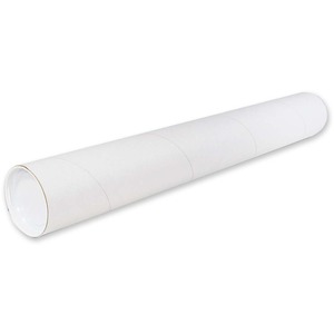 3" x 24" White Mailing Tubes w/Caps - Click Image to Close