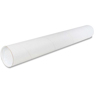 3" x 36" White Mailing Tubes w/Caps - Click Image to Close