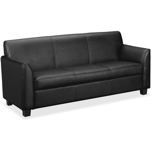 Basyx VL870 Series Reception Sofa - Plywood Frame73" x 28.75" x 32" - Leather Black Seat