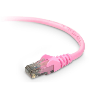Belkin Cat.6 High Performance UTP Stranded Patch Cable - RJ-45 Male - RJ-45 Male - 15ft - Pink