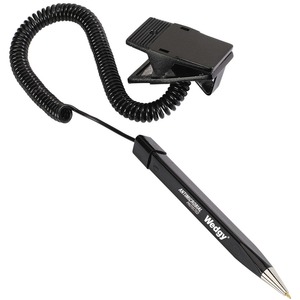 MMF Wedgy Clip Security Pen - Blue Ink - Black Barrel - 1 EACH