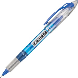 Paper Mate Liquid Expresso Porous Point Pen - Blue Ink - Translucent Barrel - 1 Dozen
