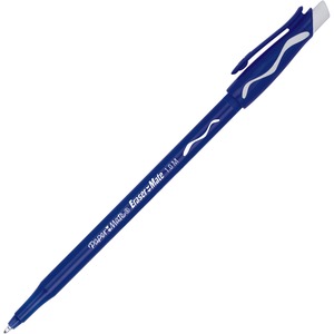 Paper Mate Erasermate Ballpoint Pen - Blue Ink - Blue Barrel