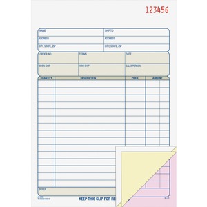 Adams Sales Order Book - 3 Part - Carbonless - 8.4" x 5.6" Sheet Size