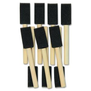 ChenilleKraft Wood Handle Foam Paint Brush - 10 Brush(es) - 1" Bristles - Black