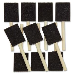 ChenilleKraft Wood Handle Foam Paint Brush - 10 Brush(es) - 2" Bristles - Black