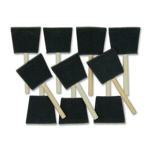 ChenilleKraft Wood Handle Foam Paint Brush - 10 Brush(es) - 3" Bristles - Black