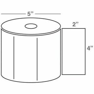 Wasp 4.0" x 2.0" TT labels, 4 rolls, 1250 per roll, 5" OD