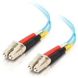 C2G 10m LC-LC 10Gb 50/125 OM3 Duplex Multimode PVC Fiber Optic Cable (USA-Made) - Aqua