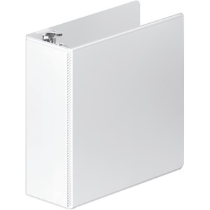 Heavy-Duty D-Ring 4" White Binder - Click Image to Close