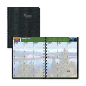 Rediform USA Attraction Weekly Planner - Weekly - 8.5" x 11" - 7:00 AM to 8:30 PM - Black