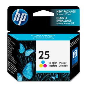 HP No. 25 Tri-color Ink Cartridge - Inkjet - 640 Page - Cyan, Magenta, Yellow - 1