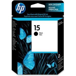 HP No. 15 Black Ink Cartridge - Inkjet - 600 Page - Black - 1