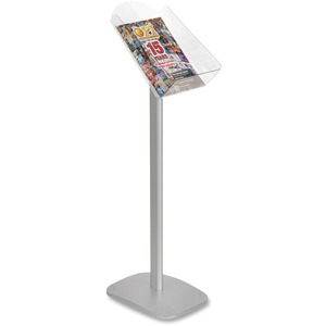 Bi-silque Freestanding Literature Holder - 39.5" x 11.25" x 15.38" - Stainless Steel - Silver