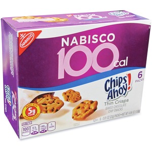 Kraft Foods 100-Calorie Chips Ahoy Cookie Snack Pack - Fat Free, Low Calorie - Chocolate - 0.74oz - 36 / Carton