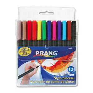 Dixon Prang Brush Pen - Assorted Ink - 12 / Set