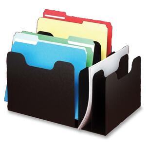 Buddy Classic Combination Vertical Slant File - 11.5" x 16" x 11.5" - 6 Pocket(s), 2 Pocket(s) - Steel - Black