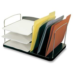 Buddy Desk Tray - 8.25" x 16.25" x 11" - 6 Pocket(s) - Steel, Plastic - Charcoal