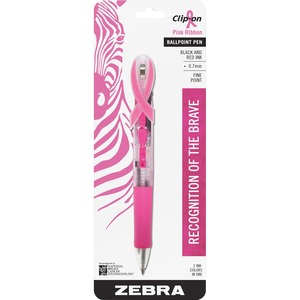 Zebra Pen PInk Ribbon Ballpoint Pen - 0.7 mm Pen Point Size - 6 / Pack