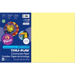 Tru-Ray Construction Paper - 18" x 12" - Light Yellow