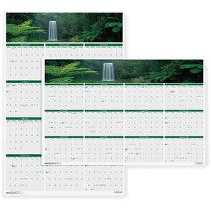 House of Doolittle Earthscapes Waterfalls of the World Wall Calendar - Yearly - 24" x 37" - January till December - Paper Page - Assorted