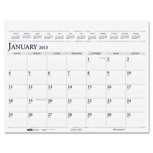 House of Doolittle Deluxe Desk Pad Calendar Refill - Monthly - 22" x 18" - January till December - 1 Month Per 1 Page(s) - Paper Page - Black