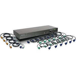 IOGEAR USB PS/2 Combo KVM Switch - 16 x 1 - 16 x SPHD-15 Keyboard/Mouse/Video - 1U - Rack-mountable