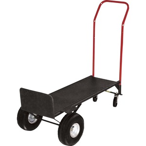 Sparco Convertible Hand Truck with Deck - 800 lb Capacity - 2 x 10" Caster - Steel - 21" x 18" x 47" - Gray