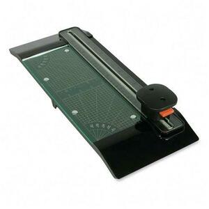 Martin Yale Premier Perfi Cut Personal Rotary Trimmer - Cuts 10 Sheet - 12" Cutting Length - Wood Base, Steel Blade - Green