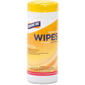Genuine Joe Furniture Wipes Polish - Wipe - White