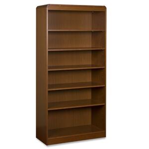 Lorell Seven Shelf Bookcase - 36" Width x 12" Depth x 84" Height - Radius Edge - Wood - Cherry