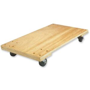 Sparco Solid Deck Hardwood Dolly - 1000 lb Capacity - 4 x 3" Caster - Wood - 18" x 30" x 5.25"