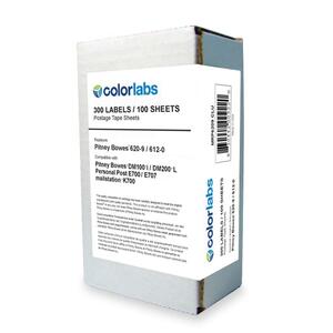 Colorlabs Postage Tape Label - 5.25" Width x 1.5" Length - 2/Sheet - 150 Sheet - White