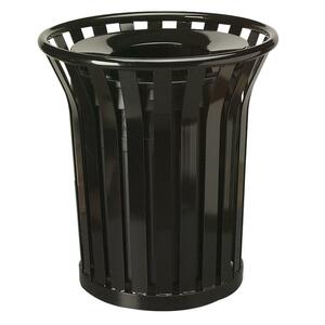 United Receptacle Americana Steel Waste Receptacle - 36gal Capacity - 32.5" Height - 29" Diameter - Black