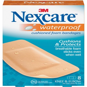 3M Nexcare Cushion Knee Bandage - 1.12" x 4" - 8 / Pack - Beige