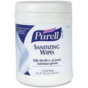 Gojo Purell Sanitizing Wipe - Sanitizing Wipe - 175 Wipe - 7" x 8" - White