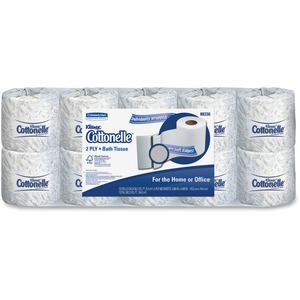 Kimberly-Clark Cottonelle Bathroom Tissue - Bathroom Tissue - 2 Ply - 505 sheets/roll - 4.5" x 4" - White