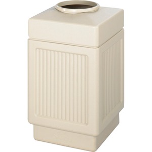 Safco Canmeleon Waste Receptacle - 38gal Capacity - Square - 31.5" Height x 18.25" Width x 18.25" Depth - Plastic - Tan