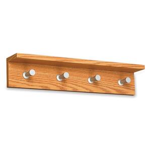 Safco Contempo Wall Coat Rack - 4 Hook - Wood, Aluminum Hook - Oak