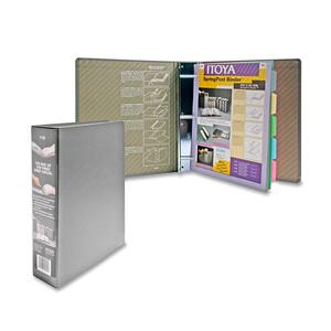 ITOYA SpringPost Binder - Letter - 8.5" x 11" - 5 Divider - 2" Capacity - 1 Each - Gray