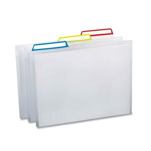 Esselte Secur-Seal File Folder - Letter - 8.5" x 11" - 1/3 Tab Cut - 50 Sheet - 6 / Pack - Assorted