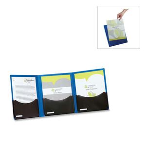 Esselte Five Pocket Three Panel Folder - Letter - 8.5" x 11" - 400 Sheet Capacity - 1 Each - Blue