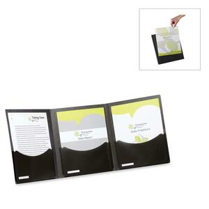 Esselte Five Pocket Three Panel Folder - Letter - 8.5" x 11" - 400 Sheet Capacity - 1 Each - Charcoal