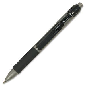 Zebra Pen Lunar Retractable Ballpoint Pen - 1 mm Pen Point Size - Black Ink - Clear Barrel - 1 Dozen