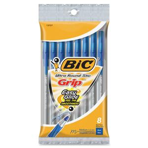 BIC Round Stic Ballpoint Pen - Blue Ink - 8 / Pack