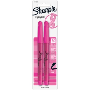Sharpied Accent Accent Pink Ribbon Highlighter - Chisel Marker Point Style - Fluorescent Pink Ink - 2 / Pack