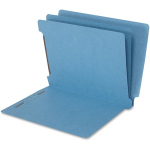 SJ Paper End Tab Classification Folder - Letter - 8.5" x 11" - 6 Divider - 2.25" Expansion - 2.25" Capacity - 25 / Box - 15pt. - Blue