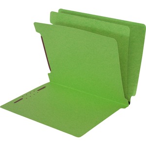 SJ Paper End Tab Multi-Folder - Letter - 8.5" x 11" - 6 Divider - 2.25" Expansion - 6, 2 Fastener - 2" Capacity - 25 / Box - 15pt. - Green